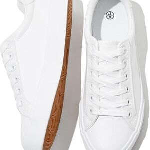 New Never Worn White Sneakers with Brown Sole 9